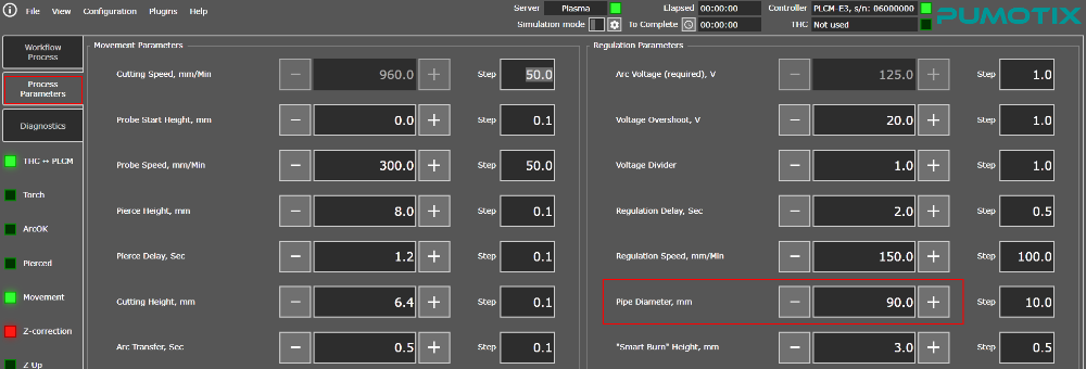 Pipe Diameter in Process Parameters tab.png