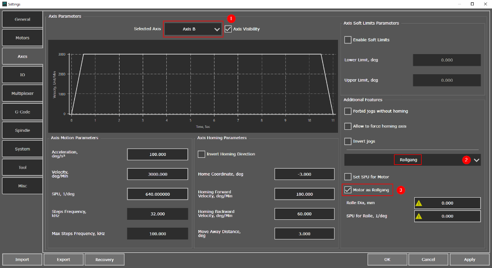 Axes Settings