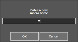 Macro name input window