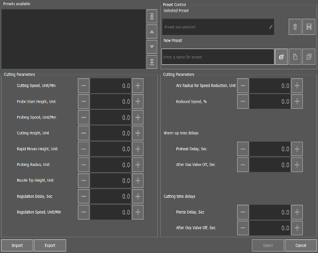 Oxy-fuel cutting parameter library