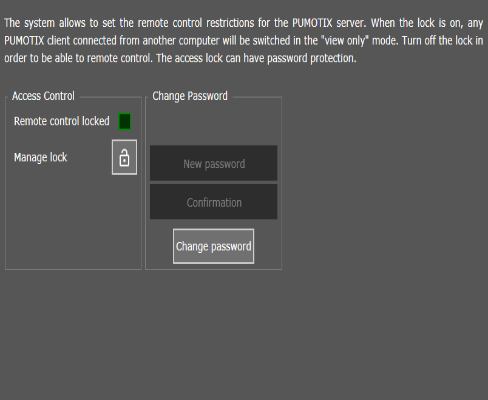 View of the "Access Control" window
